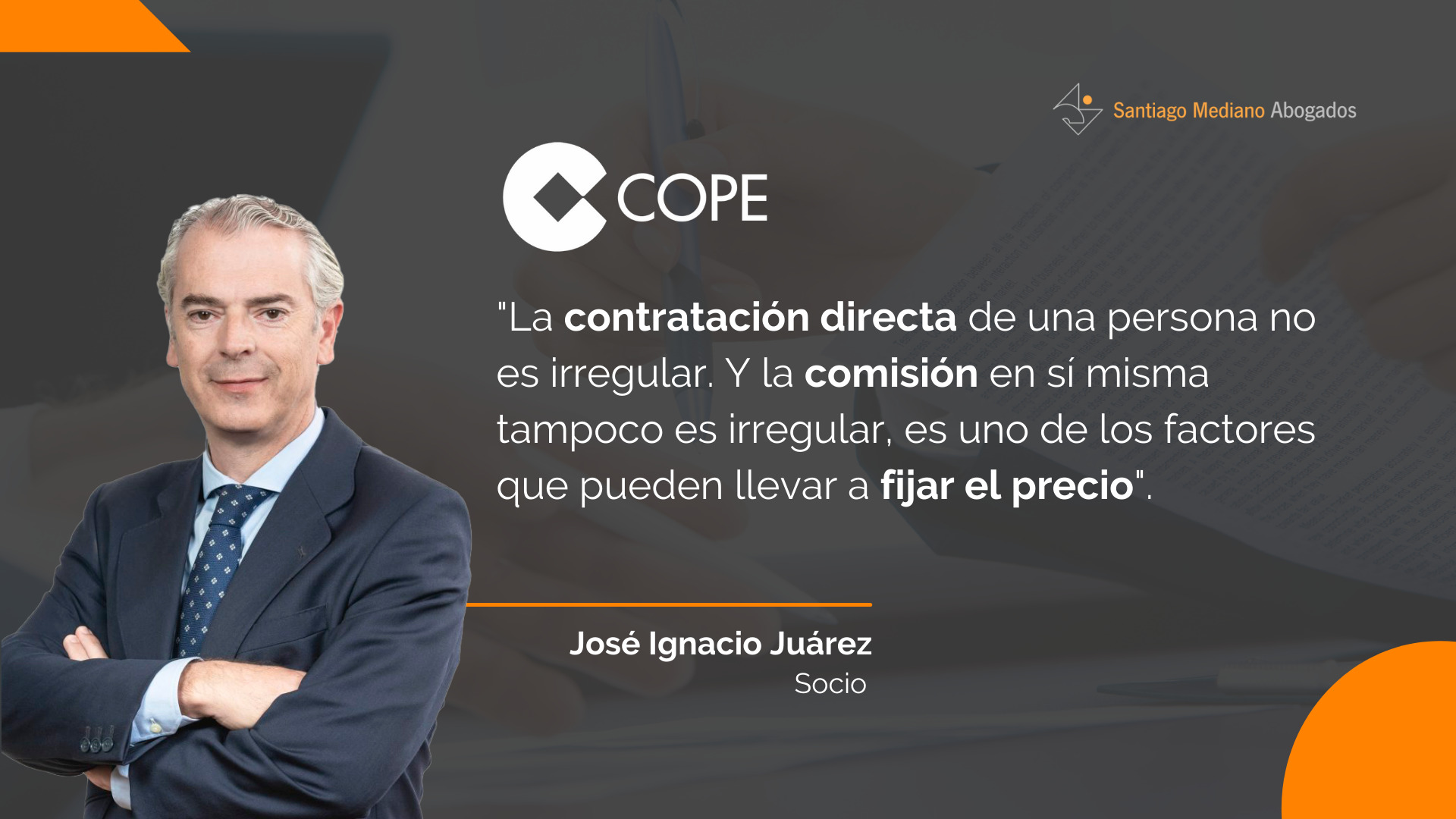 José Ignacio Juárez, en COPE, sobre el caso de las mascarillas en el Ayto de Madrid: “Ni la contratación directa de una persona ni las comisiones son, a priori, irregulares”